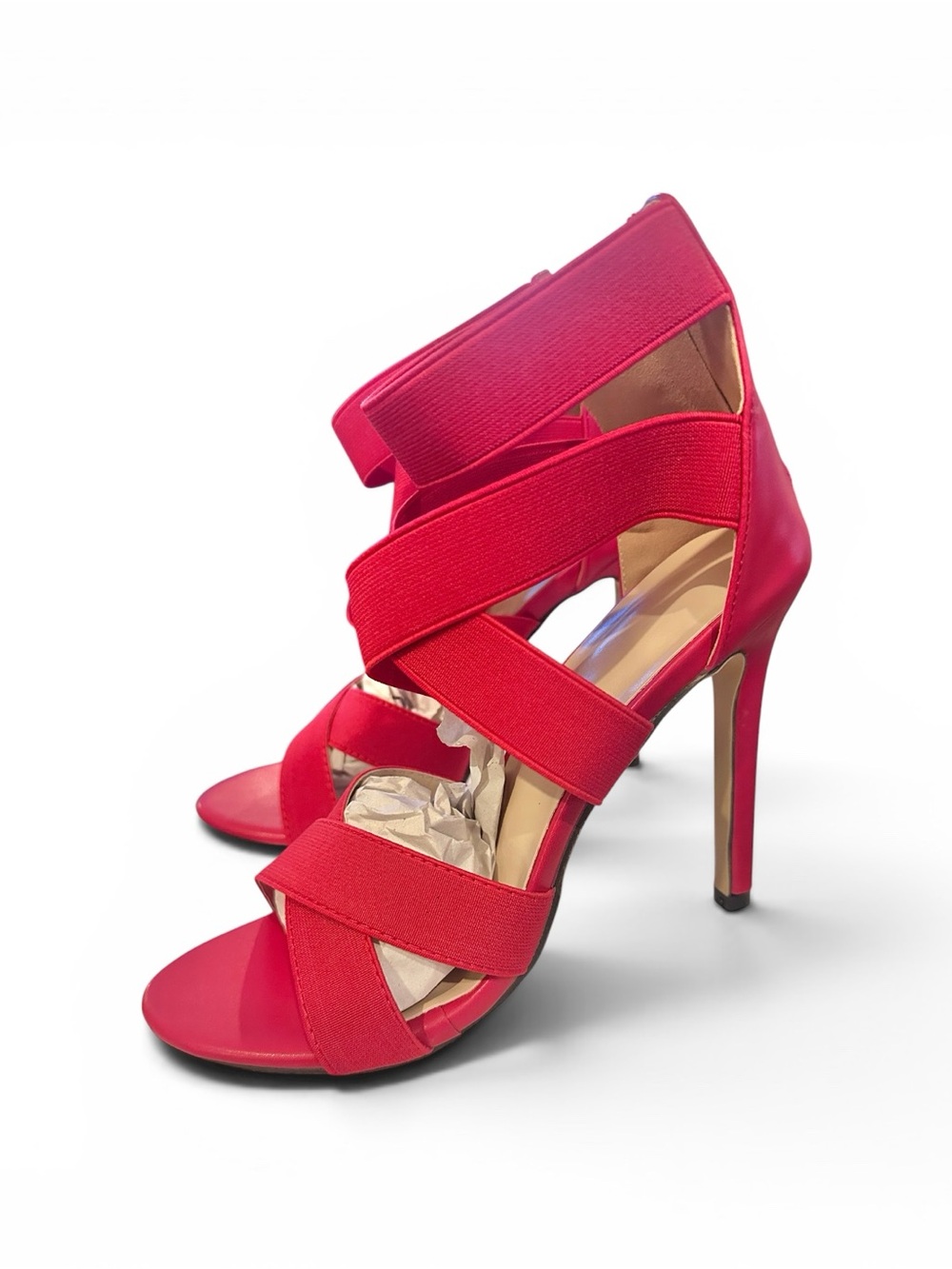 SHEIN Red Strappy Stiletto Sandals